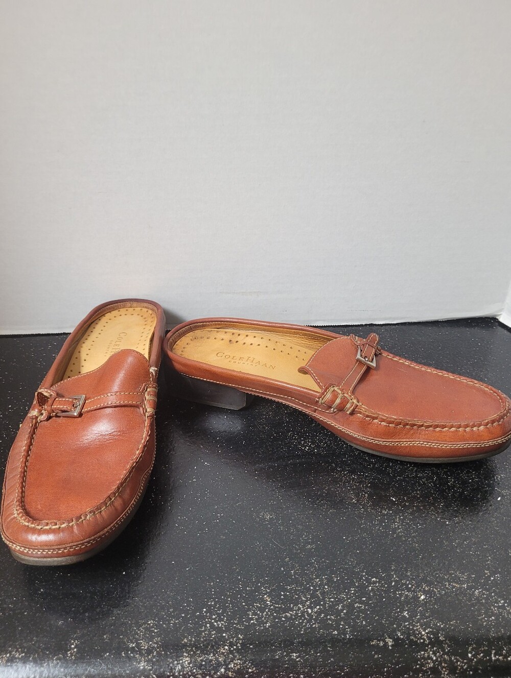 Cole Haan Brown Leather Loafer Mules - size 9.5